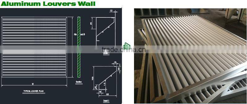 custom aluminum blade curtain wall louver for sunshade waterproof