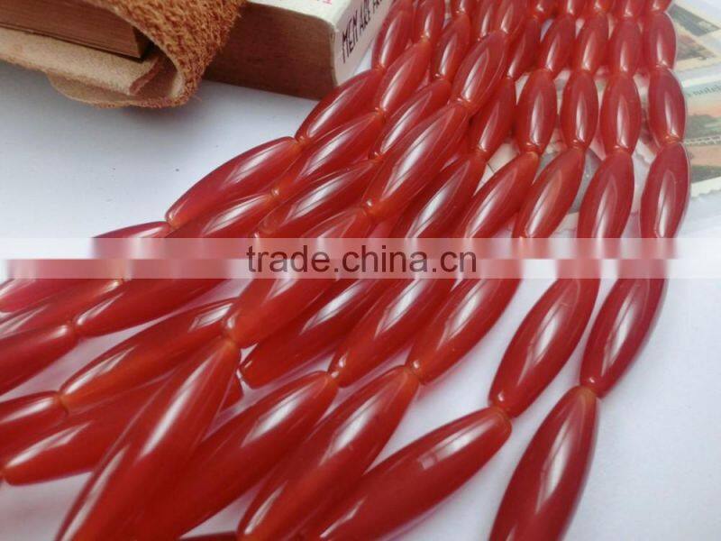 Natural Red Carnelian Beads Gemstones Red Agate Faceted Rice Beads 8*12mm