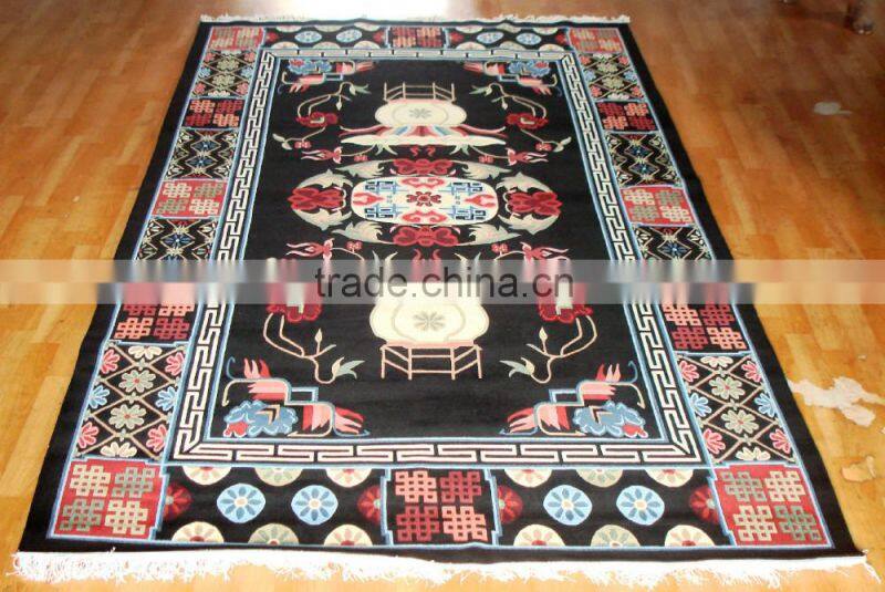 Flower pattern woollen carpet