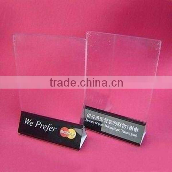2015 clear acrylic menu label holder