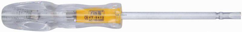 China manufacture hot sell AC100-500V Acrylic crystal handle and 6150 CR-- V tool rod screwdriver type voltage tester