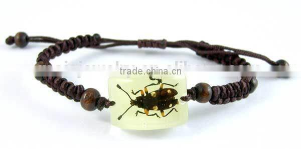New Trendy India Style Wax String Bracelet with Resin Animal Charm