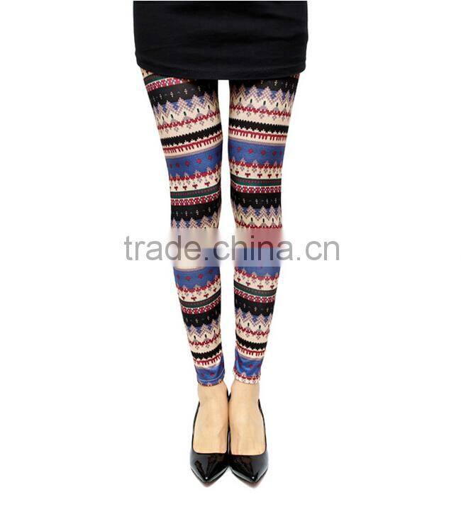 White Black Deer print Tribal Leggings wholesale women custom leggings