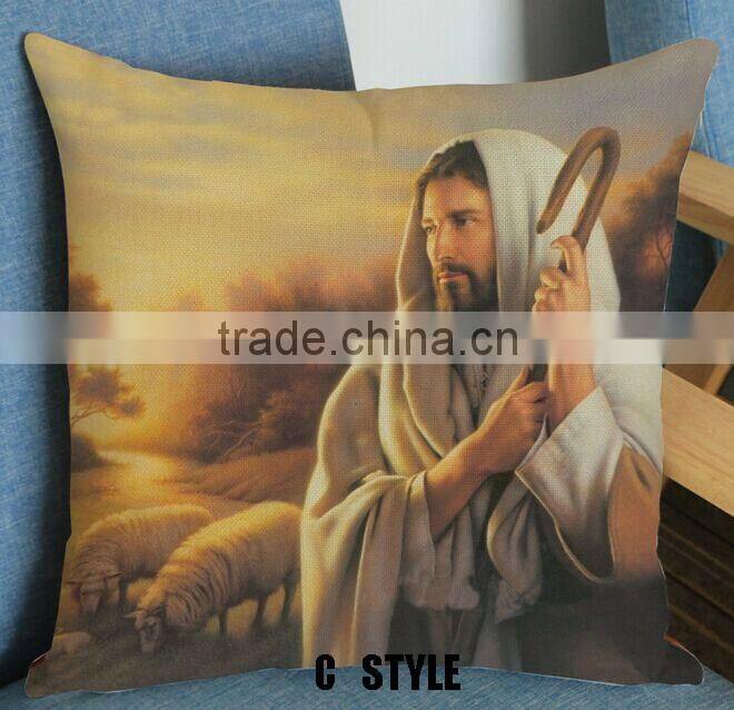 The classic scene of Jesus printed Christian bible throw emoji massage euro pillowcase decor home church religious gifts