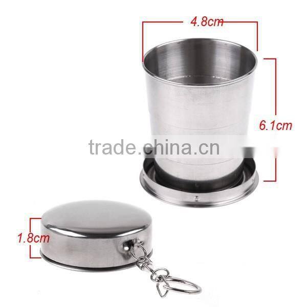 outdoor camping portable retractable stainless steel folding drinking cup