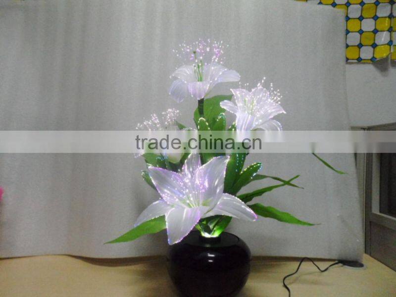 LED fiber optic color change lily flower lamp