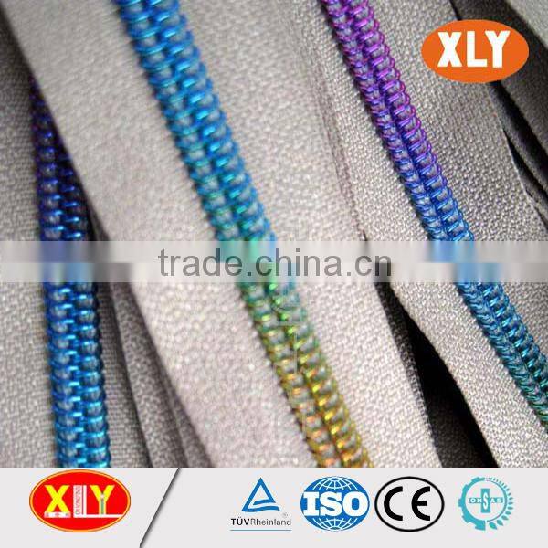 xly professional manufactuing of colorful printed zipper , nylon zipper