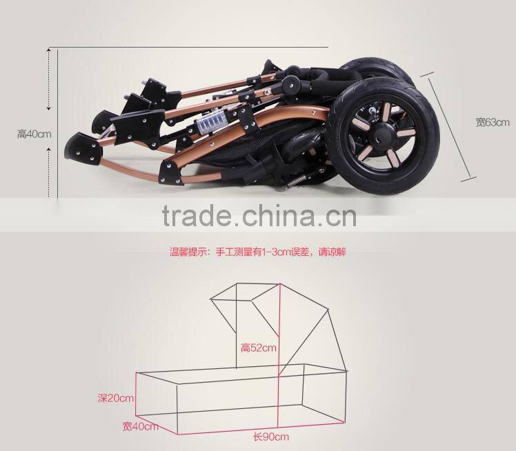 2016 New Design Travel System Type Deluxe 2 in 1 baby stroller with 360 swivel wheel