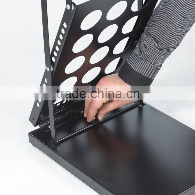 4 tier black color folding office library bookshelf