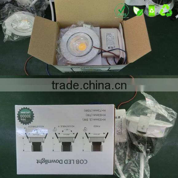 7W COB Downlight with Color box Packing. We have many size!!!