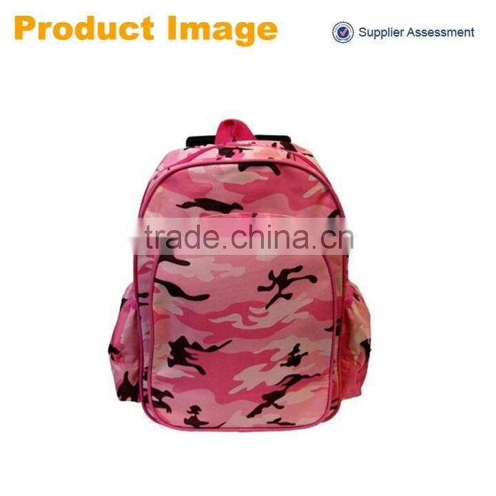 alibaba China wholesale customized fashion pink 14'' school backpack with wheels