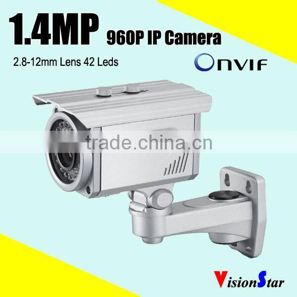 Color CMOS Sensor SONY High definition IR Bullet Outdoor 1.3MP 960P IP Camera