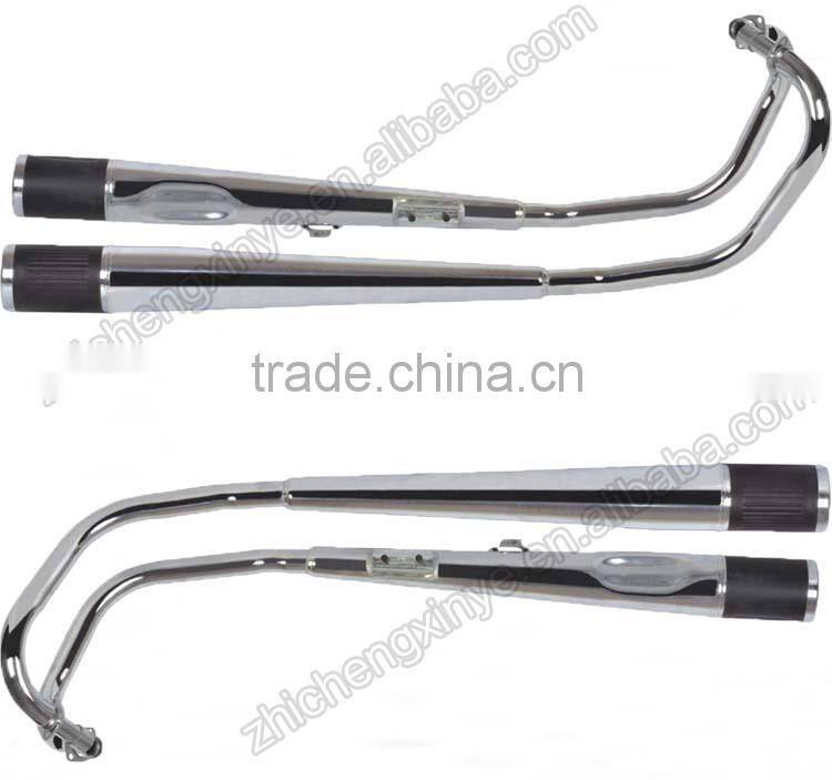 High Tempreture Paint Motorcycle Exhaust Extension Muffler in Double Pipe