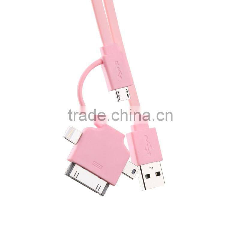 Manufacturer 3 in 1 USB charger cable data USB cable For Android/ Iphone/ Mirco