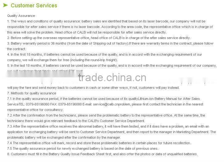 CALB CA40FI battery cell for electric vehicle, energy storage system and telecom