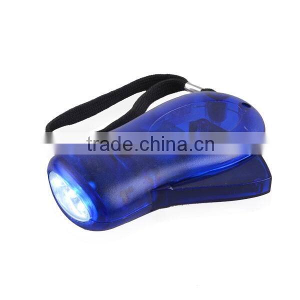 Hand crank emergency Dynamo Solar 3 LED Hand Rechargeable Flashlight