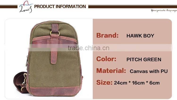 hot sales cheap canvas rucksack with leather rucksack