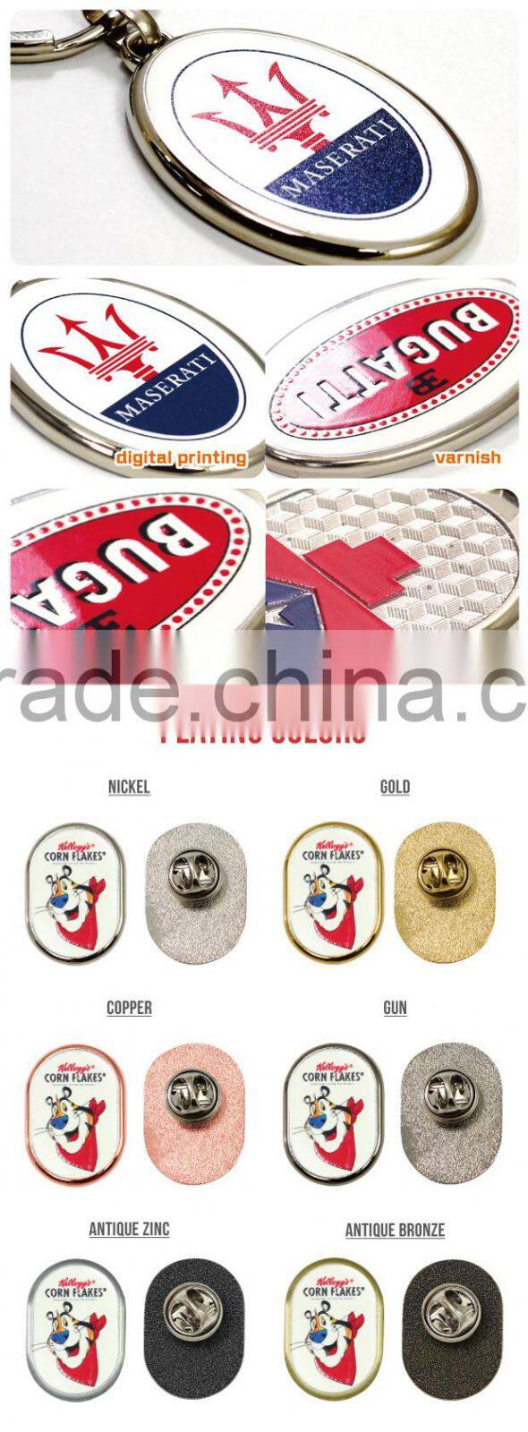 Best Price Promotion company own mascot metal digital printed badge