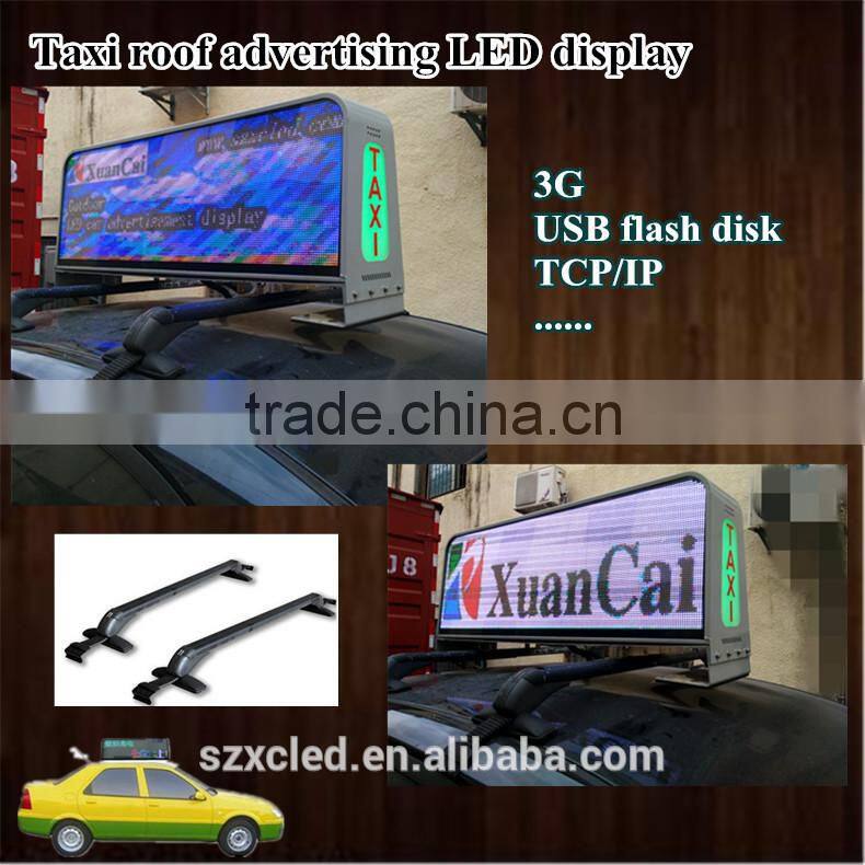 CE RoHS P5-64x192RGB (320X960mm) Video LED taxi Top/Roof advertising LED display sign/module/screen/panel