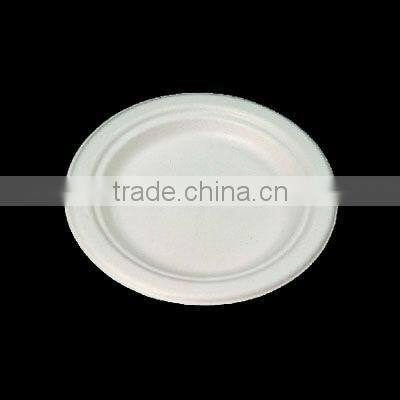 8" paper pulp/bagasse plate disposable biodegradable plates