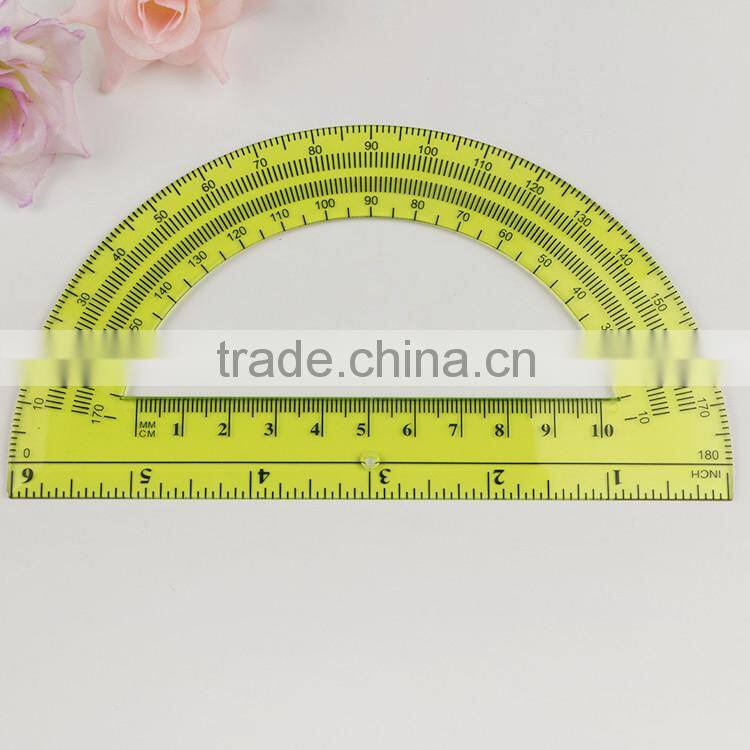 geometry protractor with 6" open center ,clear