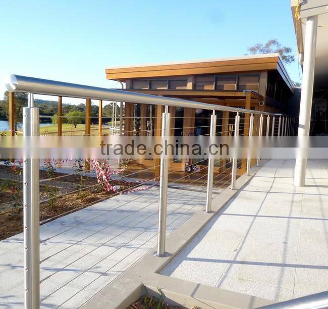 Wire Balustrade with 50mm OD post and a top railing