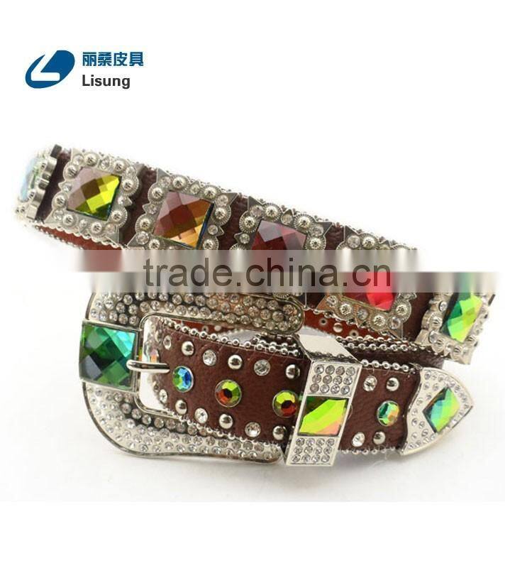 Multiple Color Crystal Western Cowgirl Concho Rhinestone Belt