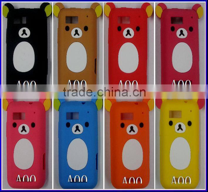 cute bear silicon case for mobile phone