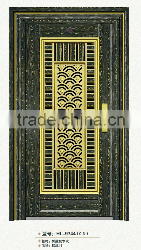 Stainless steel security front door/entry door seam door