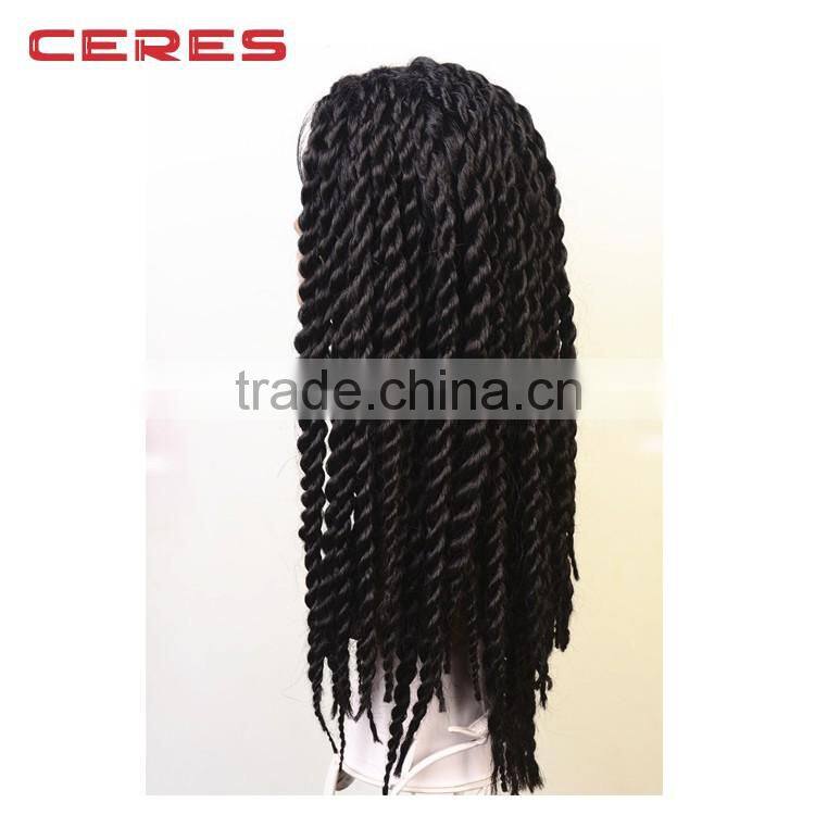 2016 new fashion style virgin human hair lace front dreadlock wig