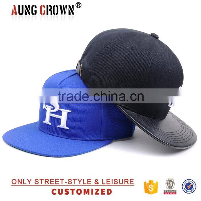 100% Acrylic Classic embroidery snapback caps flat top snapback hat for men