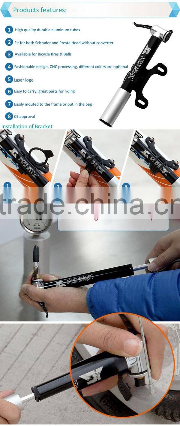 2015 New Mini Bicycle Pump for Mountain Bike/Bicycle Parts Alibaba China Factory