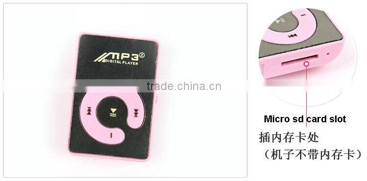 very cheap "C" button mirrorno screen plastic digital mp3 player with Free logo print