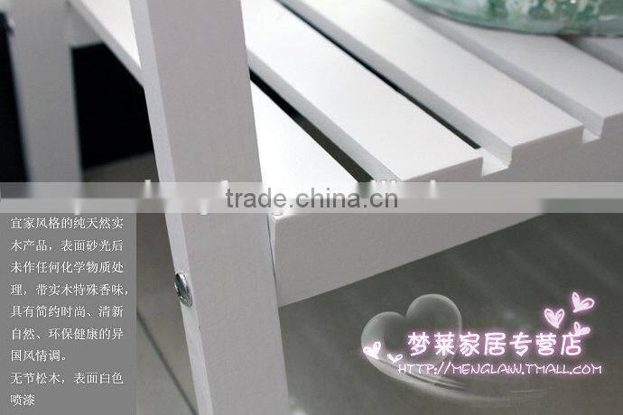 White folding MDF the two tier flower and plant display shelf