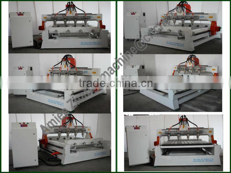 4 Spindles 4 Axis CNC Router With Moving Table Original 4 Axis NcStudio Controlling 1300*130mm ZK-1313-4