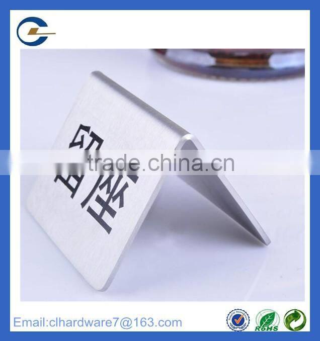 Customized simple style restaurant stainless steel table menu or number holders