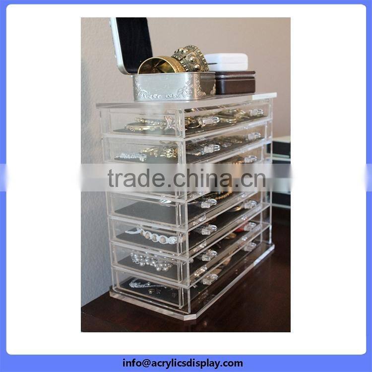 Cheaper professional acrylic jewelry box with compartment