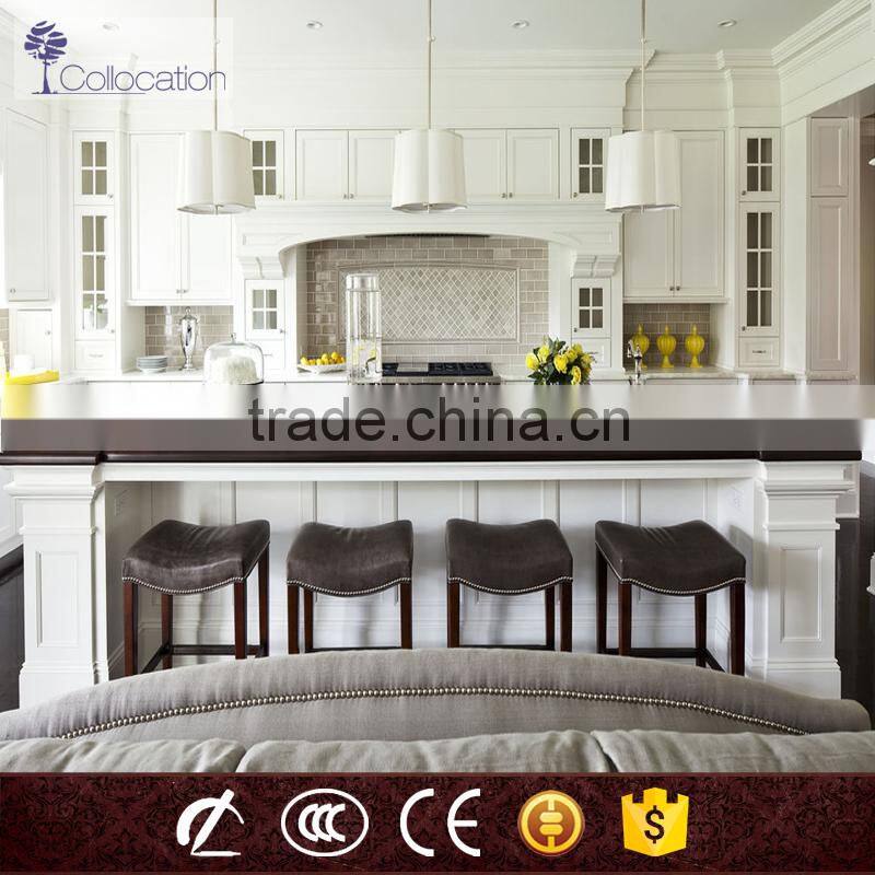 modular design wooden kitchen cabinet with Marble countertops