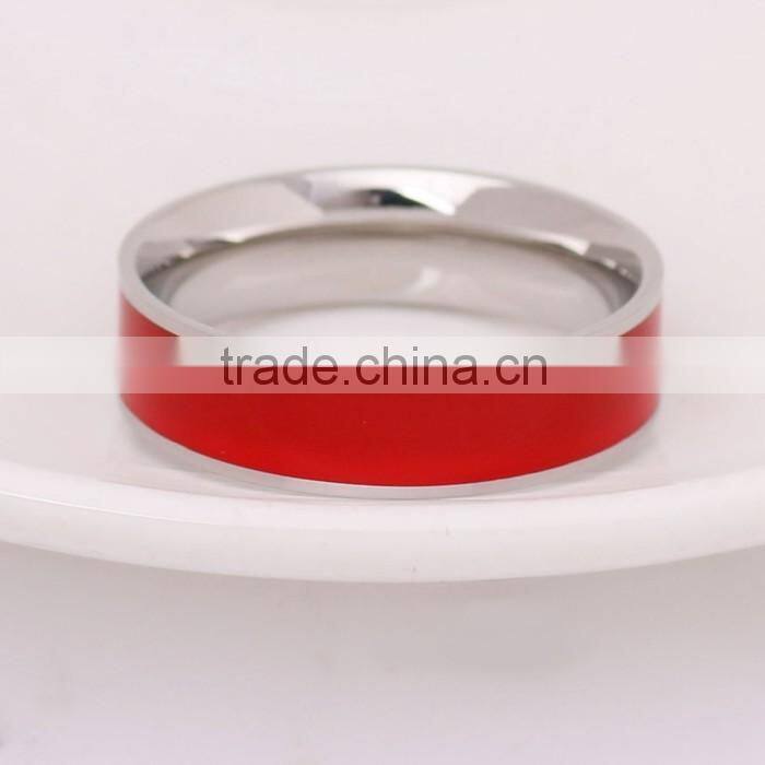 Hot Selling Yiwu Factory Stainless Steel Red Ring Vintage Style Finger Rings