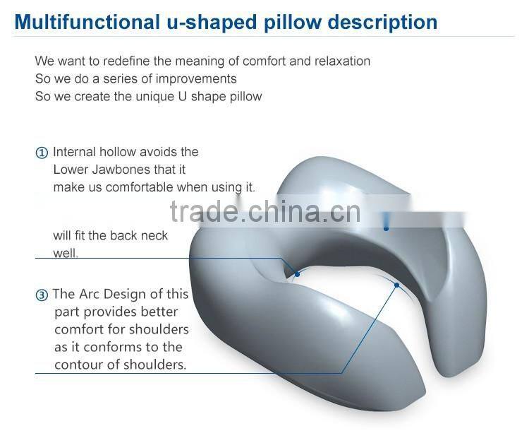 Luxury u shaped carry bag folding heated travel neck pillow