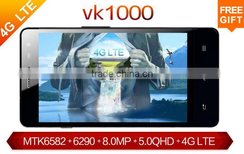 2014 New 4G FDD LTE VK1000 mobile phone MTK6582 quad core 5 inch Screen Android 4.2 8MP camera 4G smart phone