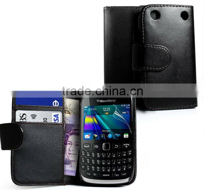 2014 stylish Wallet Leather Case Cover for BlackBerry Curve 9320