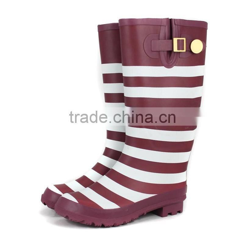 New style of colorful stripe rain boot