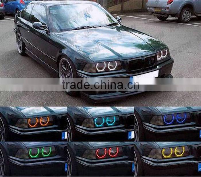 China manufacture good quality 4x 120mm 42pcs 5050SMD LED RGB car angel eyes light geadlight halo ring remote control