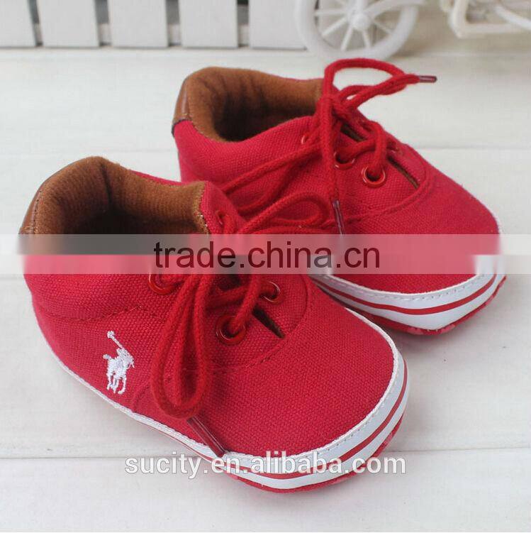 2014 classic fabric upper casual toddler red shoes with lace