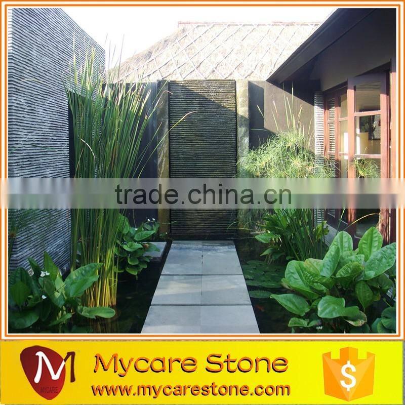 Dark Grey Andesite Basalt Stone Floor Tile Honed Surface