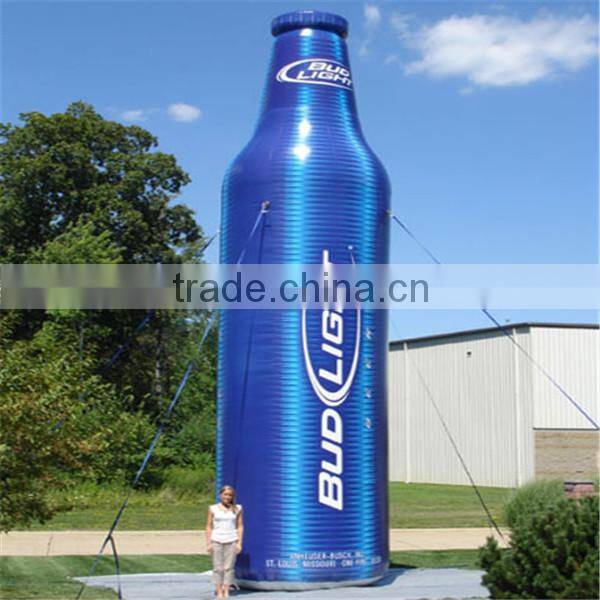 2015 Low price and High quality inflatable product, inflatable budweiser light aluminum bottle for sale