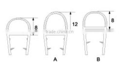 Round strip ,shower glass door PVC waterproof , glass door plastic seal strip