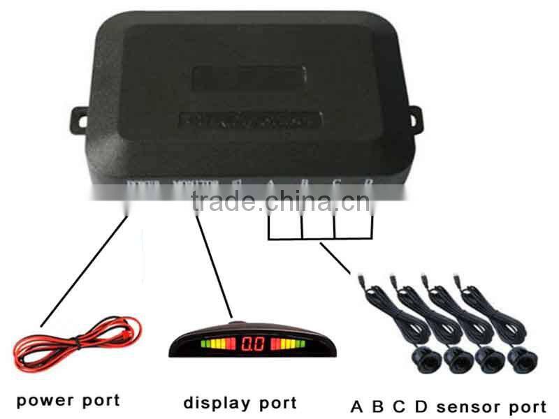 High quality back up led universal car parking sensor with 4 probes for car reversing