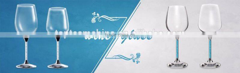 Wholesale 550 ml Goblet crystal stylish red wine glasses/ drinking glasses wine glass with silver stem for patty